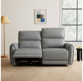 Schlieren Gray 57" Power Reclining Loveseat with USB Charging