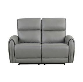 Schlieren Gray 57" Power Reclining Loveseat with USB Charging
