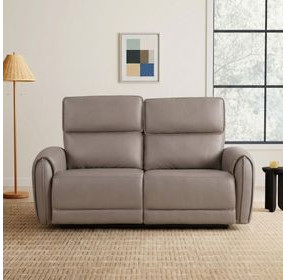 Schlieren Light Brown 57" Power Reclining Loveseat with USB Charging