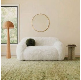 Darwen White 67" Loveseat with Pillow