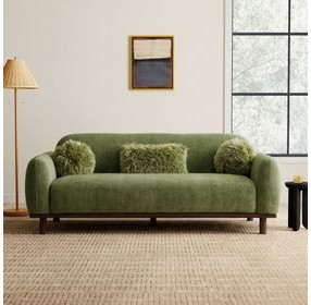 Mellone Olive Green 84" Sofa with Pillows