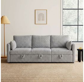 Denholme Gray Sleeper Sofa with Pull Out and USB Charging