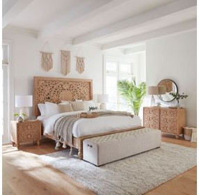 Haveli Heirloom White Queen Panel Bed