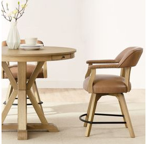 Rylie Natural Round Counter Height Dining Room Set