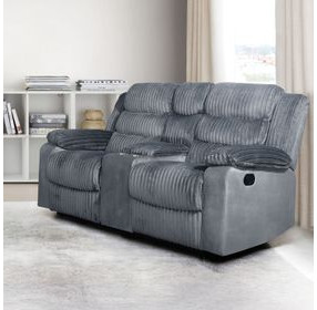 Willow Gray 75" Console Loveseat with Dual Recliner