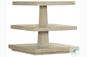 Cascade Lacquered Burlap And Soft Taupe Square End Table
