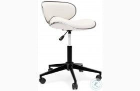 Beauenali White 30" Adjustable Desk Chair