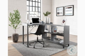 Yarlow Black L Shape Home Office Set