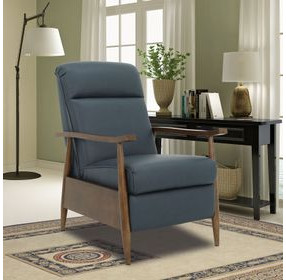 Hampton Santa Fe Ocean Leather Push Thru The Arms Recliner