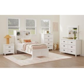 Brooklyn White Twin Bookcase Storage Bed