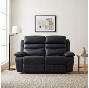 Hancock Black Double 64" Power Reclining Loveseat
