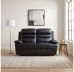 Hancock Black Double 64" Reclining Loveseat
