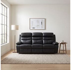 Hancock Black Double 87" Reclining Sofa