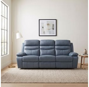 Hancock Blue Double 87" Reclining Sofa