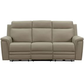 Harper Berlin Taupe Leather Power Reclining Living Room Set and USB Charging