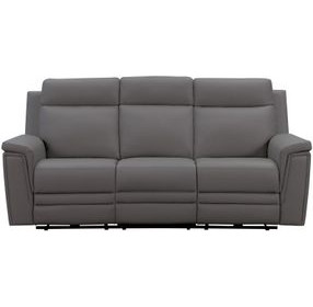 Harper Berlin Cement Leather Power Reclining Living Room Set and USB Charging