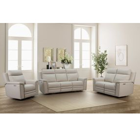 Harper Berlin Cream Leather Power Reclining Living Room Set with Power Lumbar and USB Charging