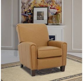 Harrington Santa Fe Brandy Leather Push Thru The Arms Recliner