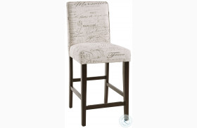 DS-A072-502 Paris Script Upholstered Square Back 24" Counter Height Stool