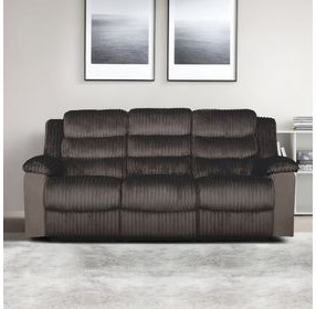 Willow Brown 86" Sofa with Dual Recliner