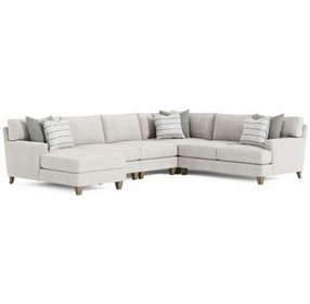 Mila Beige 5 Piece Modular Sectional with LAF Chaise and Pillows