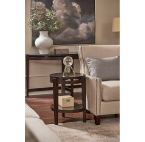 Sutton French Roast Round Accent Table