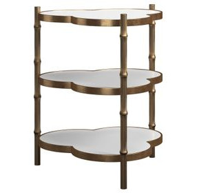 Eave Antique Brass and Milk Glass Free Form Accent Table