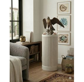 Tulane White 30" Round Side Table