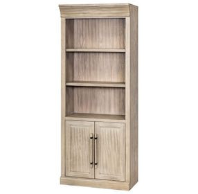 Willow Lane Natural Oak Open Bookcase with 2 Doors