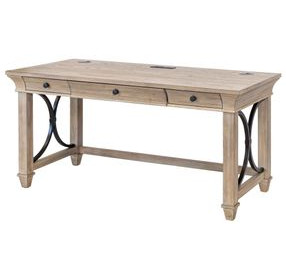 Willow Lane Natural Oak 60" Writing Desk with USB Charging