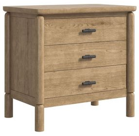 Verge Brown 3 Drawer Nightstand