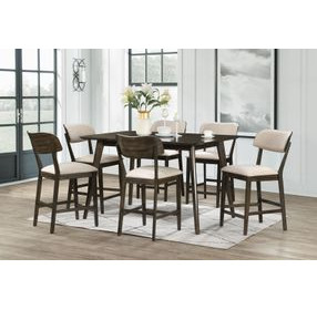 Rex Beige Upholstered Counter Height Chair Set of 2
