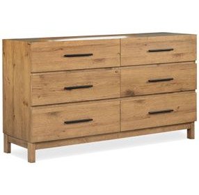 Davenport Rustic Caramel 6 Drawer Dresser