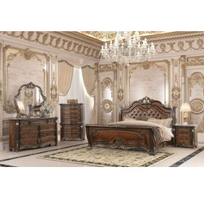 Bella Notte Mahogany Brown Arched Dresser Mirror