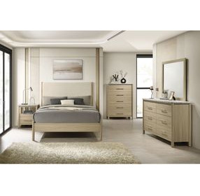 Joanna Natural 6 Drawer Dresser and Rectangular Mirror