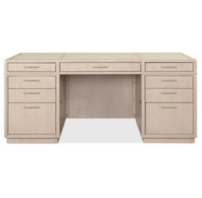 Marlowe Polished Limestone Leather Executive Home Office Set