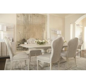East Hampton Cerused Linen Rectangular Extendable Dining Table