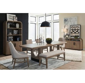 Tristan Swiss Coffee Upholstered Dining Bench