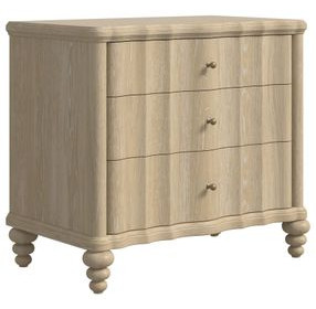 Haven Sun Oak 3 Drawer Nightstand with USB Charging