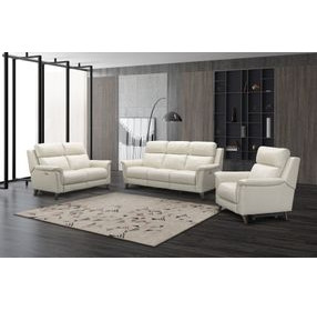 Kester Laurel Cream Leather Power Reclining Living Room Set with Power Headrest and USB Charging