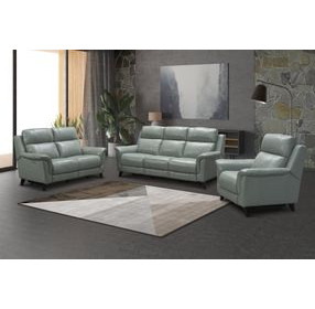 Kester Lorenzo Mint Leather Power Reclining Living Room Set with Power Headrest and USB Charging