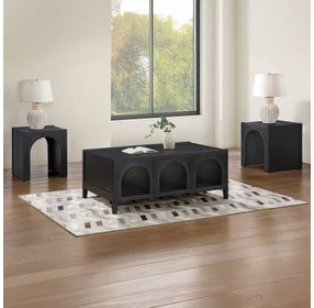 Fitzgerald Black Rectangular Occasional Table Set