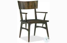 Crafted Dark Wood Arm Chair Set of 2