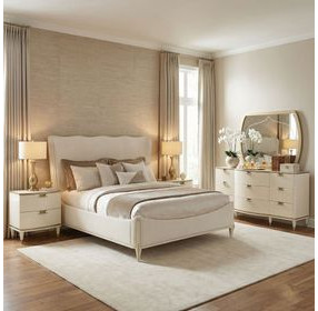 La Terrazza Creamy Pearl Upholstered 66" Bed Bench