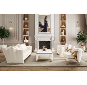 La Terrazza Creamy Pearl Rectangular End Table