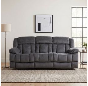 Laurelton Charcoal 90" Double Reclining Sofa