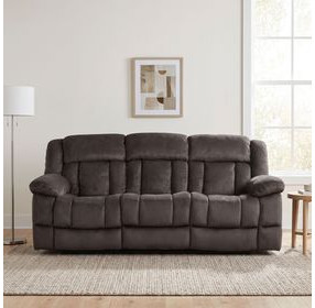 Laurelton Chocolate 90" Double Reclining Sofa