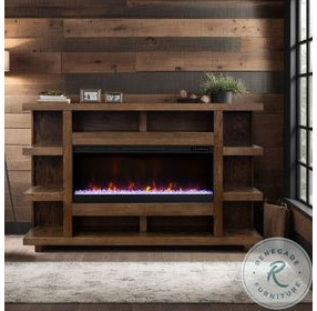 Laurel Canyon Oak Bourbon 72" Mantel Fireplace