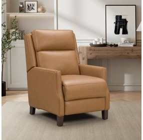 Ledger Santa Fe Brandy Leather Power Recliner with Power Headrest and USB Charging