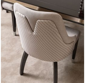 Carmela Charcoal Sand and Zinc Dining Arm Chair
